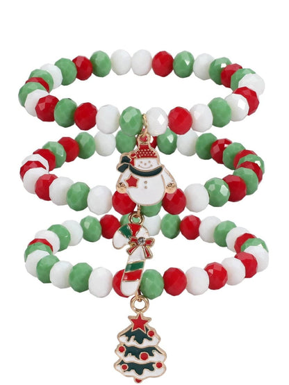 Christmas Celebration Multicolored Glass Bead Bracelet