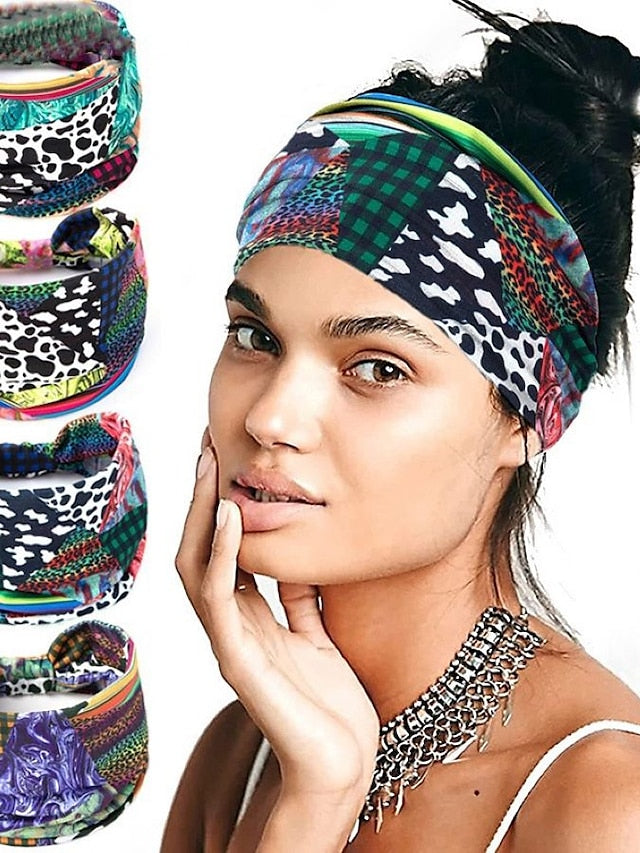 4pcs Headbands Headband For Daily Fabric 1 2 3 for Women