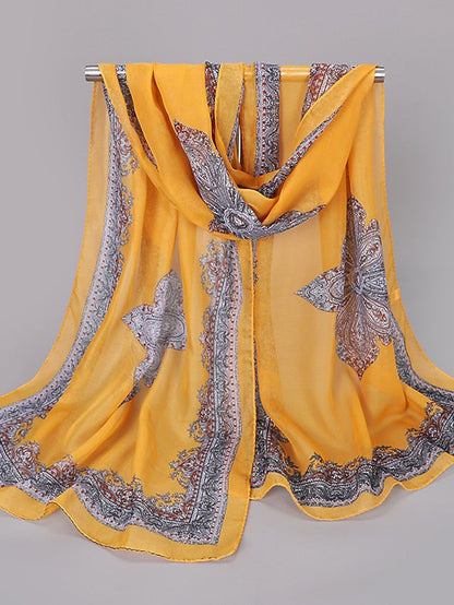 Scarves Gift Daily Holiday Chiffon Vacation Classical Vintage Retro Dancing Casual 1 PC for Women