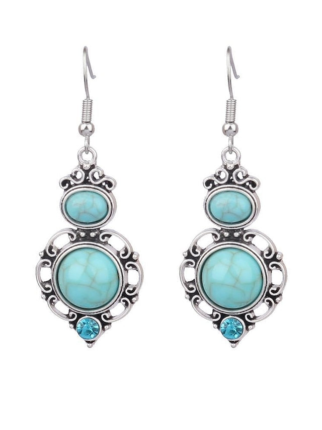 1 Pair Hanging Earrings For Daily Alloy Classic Totem Series for Women