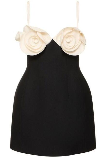 Vestido mini de crepé con flores Myrna