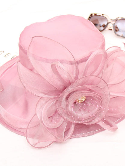 Party Hat Party Wedding Street Flower Solid Color Wine Pink Hat Fall Winter Spring Summer for Women