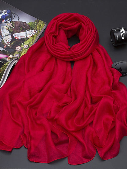 1 PC New Solid Color Scarf Long Style Thin Shawl Spring Summer Scarf Women Beautiful Scarves for Women