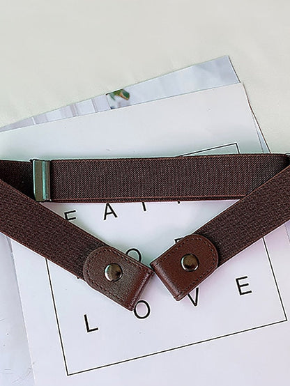 Unisex PU Buckle Belt PU Leather Buckle Free Plain Casual Classic Party Daily Black Coffee for Women