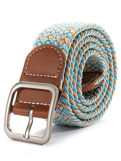 Men's Web Belt Canvas Buckle Free Plain Classic Casual Work Daily Black / White Black Blue Green for Women