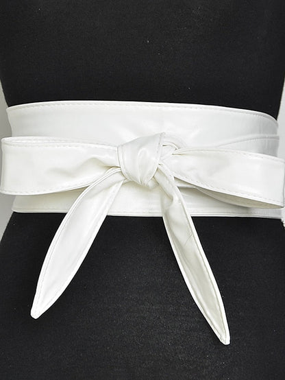 Wide Belt Corset Belt PU Leather Buckle Free Geometric Formal Party Daily White Black Wine Brown for Women
