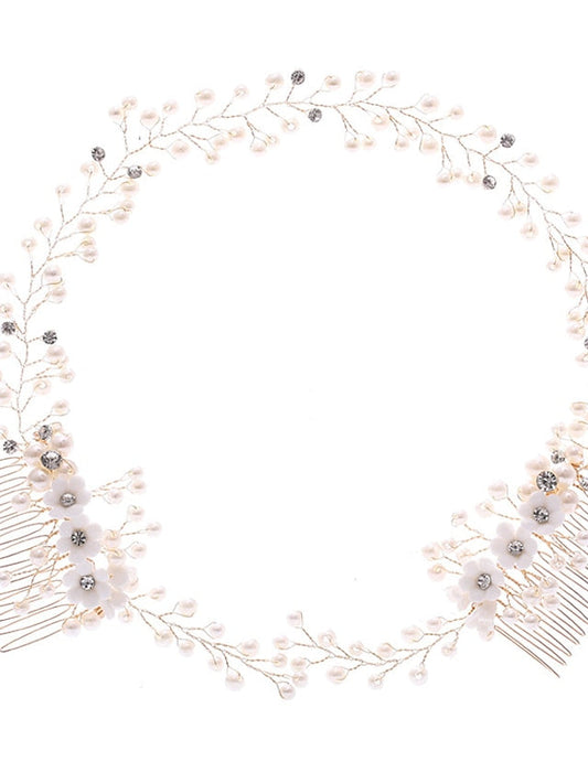 1pc Girls' Headband Thin Headbands with Teeth Rhinestone Comb Headband Flower Wave Rhinestone Headbands Hair Clip Tooth Comb Headbands and Hair Bun Holders Crystal Hair Loop Non-slip Wavy for Women