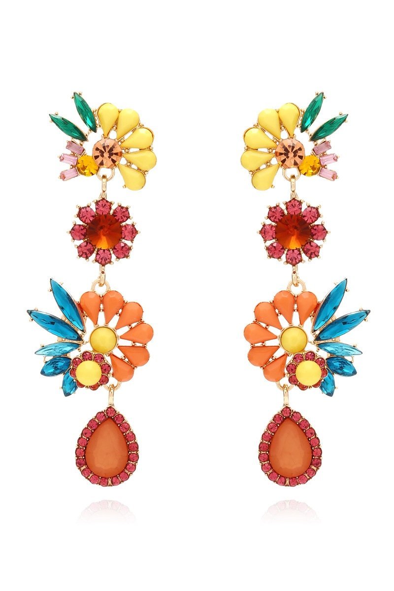 Pendientes colgantes de flores acrílicas Neil