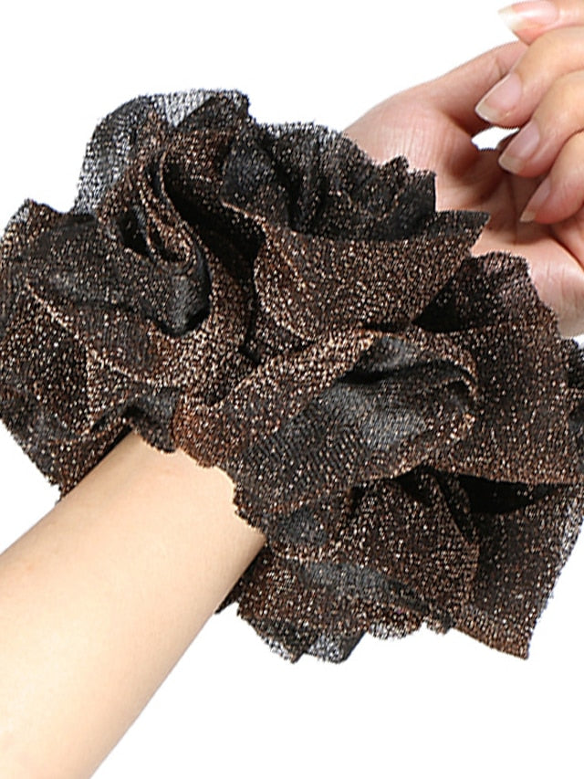 Bling Scrunchies Giant Large Intestine Big Hair Ties Elastic Rubber Bands Glitter Ponytail Holder Hijab Volumizing Scrunchies for Women