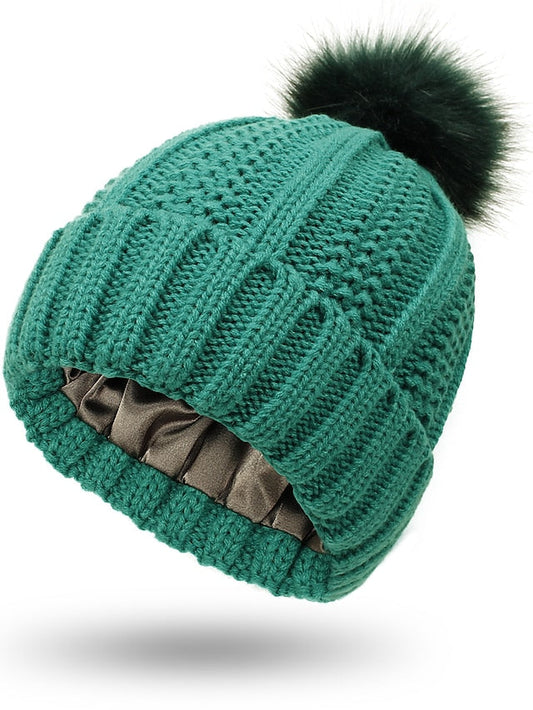 Hat Beanie / Slouchy Green Yellow Wine Party Outdoor Dailywear Knitted Pure Color Portable Windproof Comfort for Women