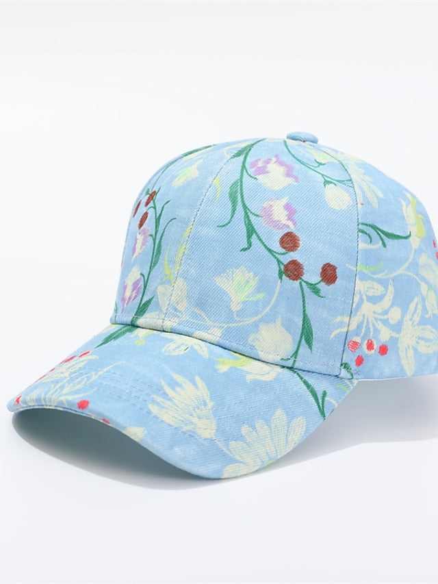 High Quality New Flowers Leaf Printed Baseball Cap Women Hat Shade Sport Hat Outdoor Adjustable Baseball Cap for Women