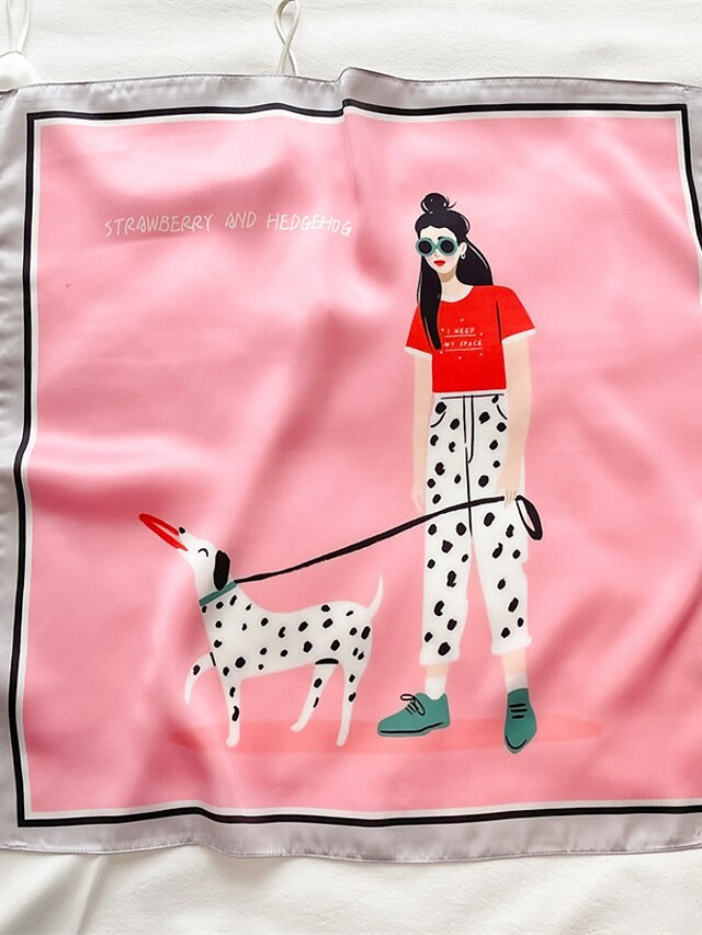 55*55cm Silk Small Square Scarf Women Exquisite Neck Tie Print Spring Summer Hair Accessory Bandana Headkerchief Shawl Wrap for Women