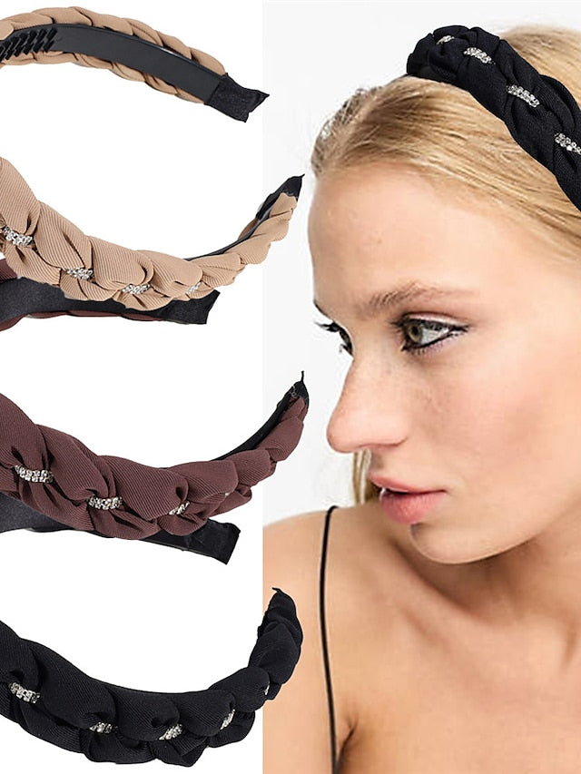 1PC Headbands Reinstone Headband For Daily Holiday Fabric Black for Women