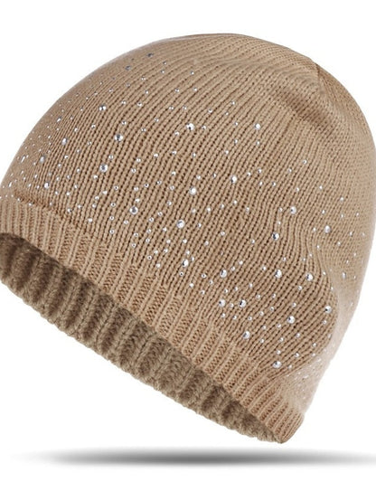 Hat Beanie / Slouchy Black Blue Camel Outdoor Home Daily Beaded Knit Polka Dot Portable Windproof Comfort for Women