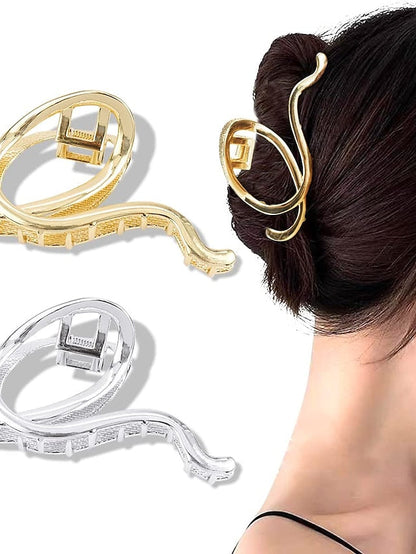 2 pcs Claw Clips Metal Hair Clips 4.3 Gold Hair Clips for Women Non Slip Cute Hair Claw Clip Fashion Hair Shark Hair Clip Metal Hair Claw Clip 1PCS Bell Orchids Pearl Tassel Fashion Nonslip Hair Clips for Women