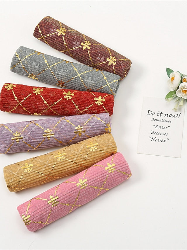 Long Style Plaid Scarf Women Shimmer Hijab Gold Shiny Shawl Glitter Headband Female Muslim Hijab for Women