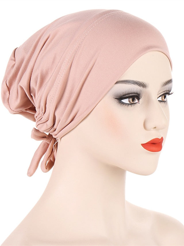 Soft Double Layer Satin Jersey Inner Hijab Cap Muslim Underscarf Bonnet Female Headband Caps Islam Ramadan Bandage Hat for Women