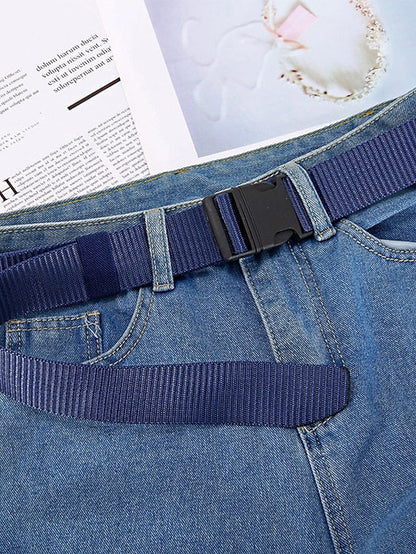 Men's Web Belt Canvas Plastic Buckle Plain Classic Casual Work Daily Black Blue Green Coffee for Women
