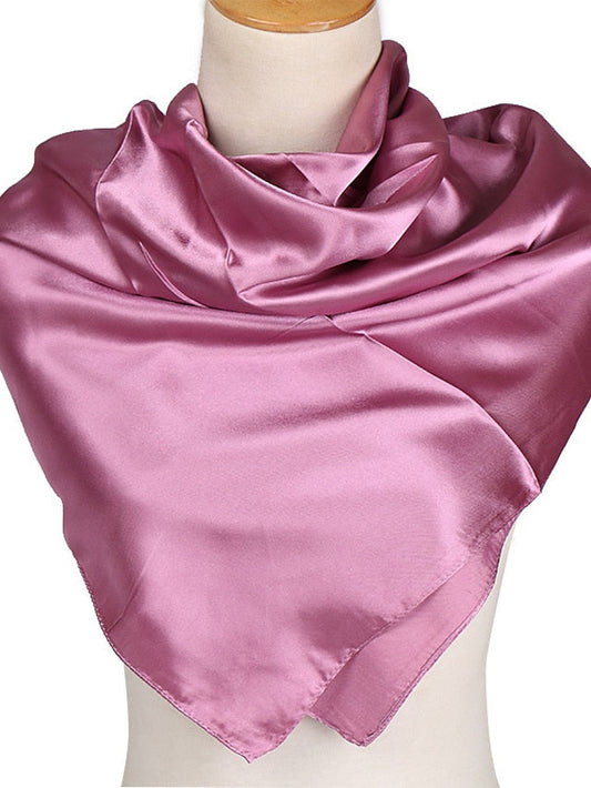 1pcs 90*90cm Solid Colors Neckerchief Hijab Scarf For Women Silk Satin Headband Hair Scarves Female Square Shawls Head Scarfs For Ladies for Women