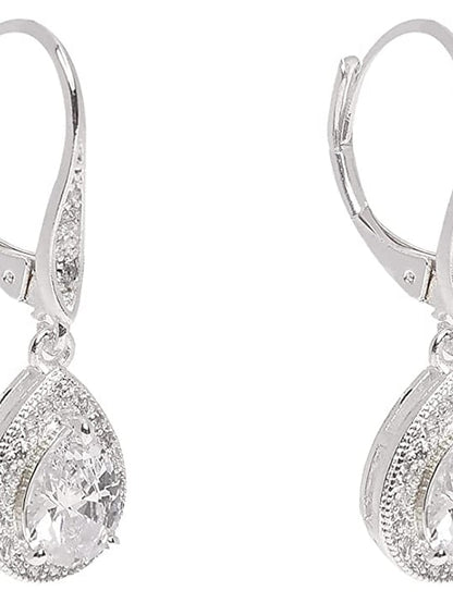 1 Pair Crystal Earrings For Wedding Birdal Bridesmaids Chandelier Dangle Drop Earrings for Women