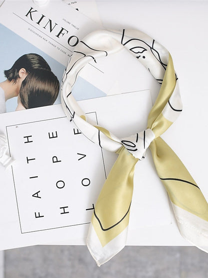 Square Scarf Infinity Scarf Date Work Outdoor White Pink Scarf Color Block for Women