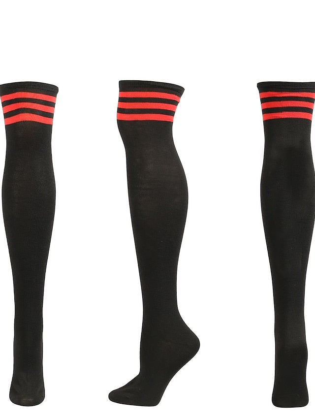 Knee High Socks Party Daily Polyester Spandex Casual Classic Warm Cute 1 Pair for Women