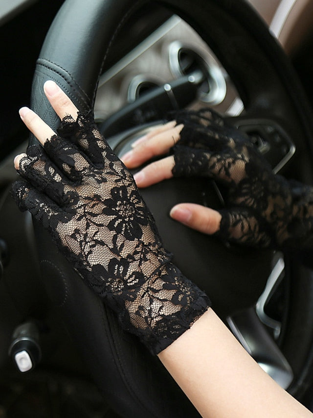 Fingerless Gloves Party / Evening Daily Flower / Plants Lace Casual Sweet Breathability 1 Pair for Women