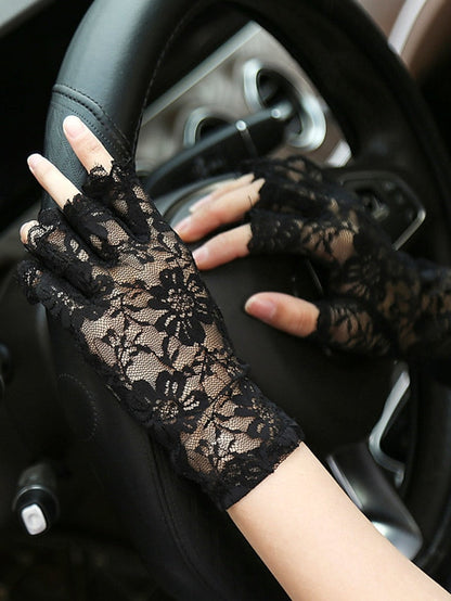 Fingerless Gloves Party / Evening Daily Flower / Plants Lace Casual Sweet Breathability 1 Pair for Women