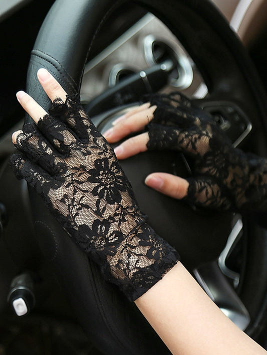 Fingerless Gloves Party / Evening Daily Flower / Plants Lace Casual Sweet Breathability 1 Pair for Women