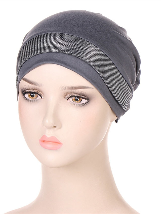 Soft Stretchy Under Scarf Cap for Women Soild Color Inner Hijab Bonnet Muslim Under Hijab Turban Hat for Women