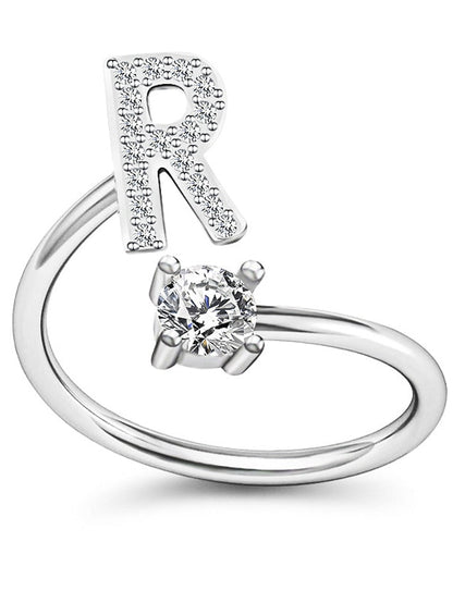 1PC Band Ring For Men's Crystal White Alloy Classic for Women