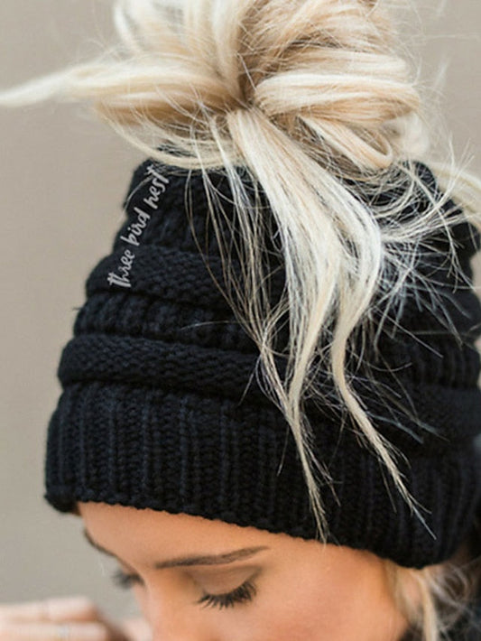 Hat Beanie / Slouchy Black Camel Dark Gray Outdoor Home Daily Knit Pure Color Portable Windproof Comfort for Women