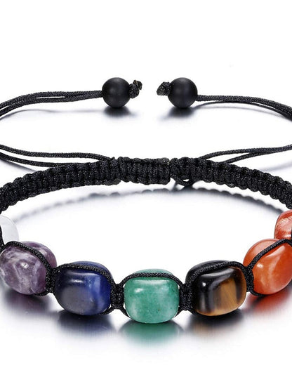 Men's Loom Bracelet Yoga Bracelet Classic Vintage Theme Stylish Stone Bracelet Jewelry Brown / Rainbow / Coffee For Gift Daily for Women