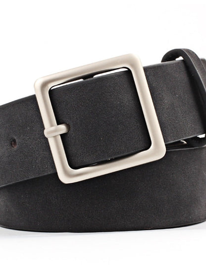 Unisex PU Buckle Belt PU Leather Prong Buckle Plain Casual Classic Party Daily White Black Pink Red for Women