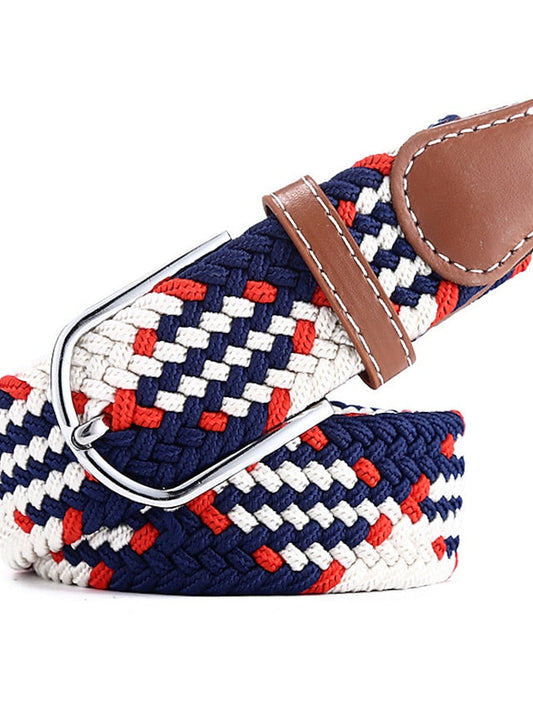 Belt Canvas leather Black And White Blue and White Blue white red Black rice coffee Black Waist Belt Street Casual Color Block / Spring / Summer / Winter for Women