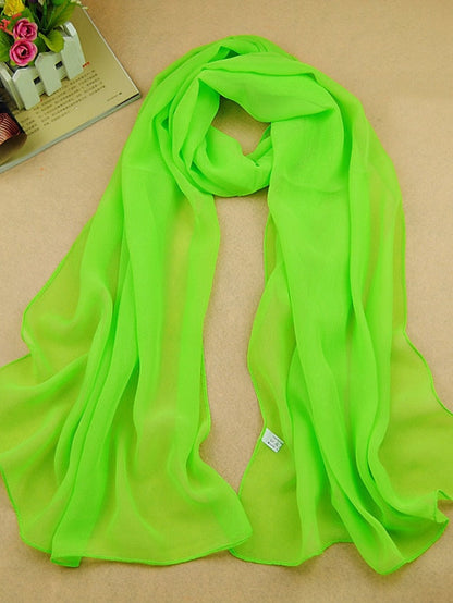 Chiffon Scarf Dailywear Daily Date Red Pink Scarf Pure Color / Basic / Fall / Winter / Spring for Women