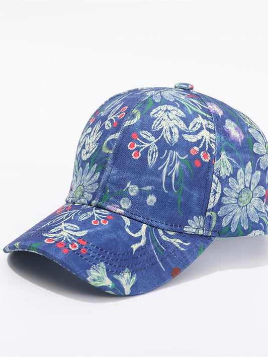 High Quality New Flowers Leaf Printed Baseball Cap Women Hat Shade Sport Hat Outdoor Adjustable Baseball Cap for Women