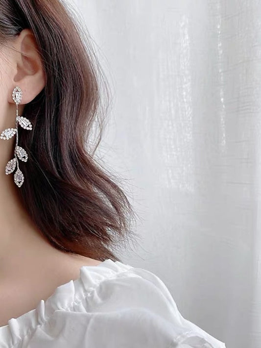 1 Pair Drop Earrings For Birthday Gift Prom Alloy Drop Leaf for Women