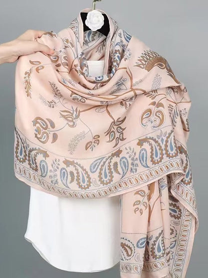 Bohemia Long Scarf for Women Outdoor Beach Sunscreen Print Wrap Female Soft Shawl for Women
