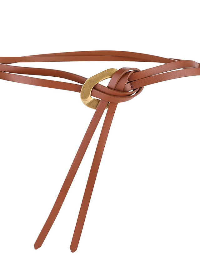 Skinny Belt Party Street Dailywear Daily Coffee Black Belt Pure Color White Fall Winter Spring Summer for Women