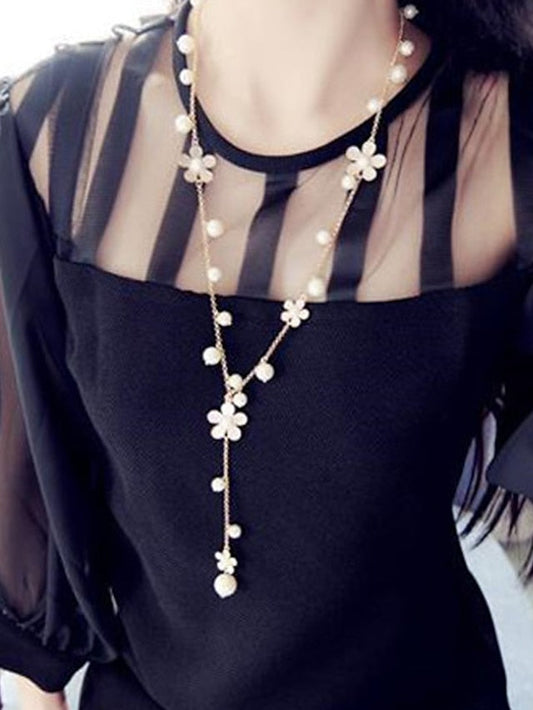necklace Chic & Modern Street Flower Necklaces / Black / White / Fall / Winter / Spring for Women