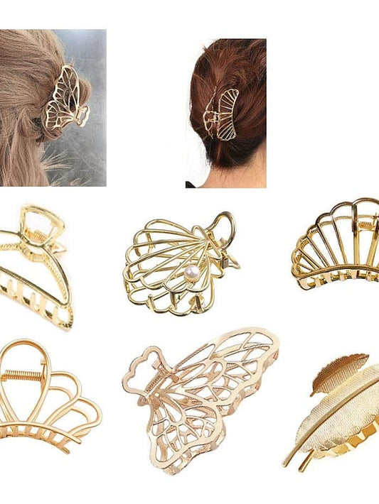 6 Pieces Metal Hair Claw Clips Hollow Jaw Barrettes Non-slip Hair Jaw Clamp ClipsHair Barrette for Fixing Hair for Women Girls Clip Hair Accessories Gift for Women