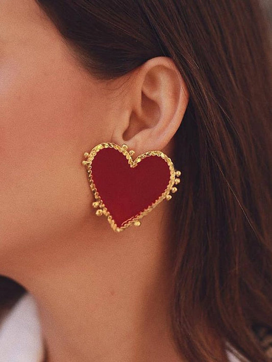 Earrings Active Party Heart Earring / Red / Fall / Winter / Spring / Summer for Women