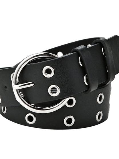 Unisex PU Buckle Belt PU Leather O-ring Buckle Eyelet Casual Classic Party Daily Black Brown Coffee for Women