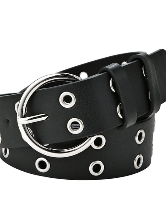 Unisex PU Buckle Belt PU Leather O-ring Buckle Eyelet Casual Classic Party Daily Black Brown Coffee for Women