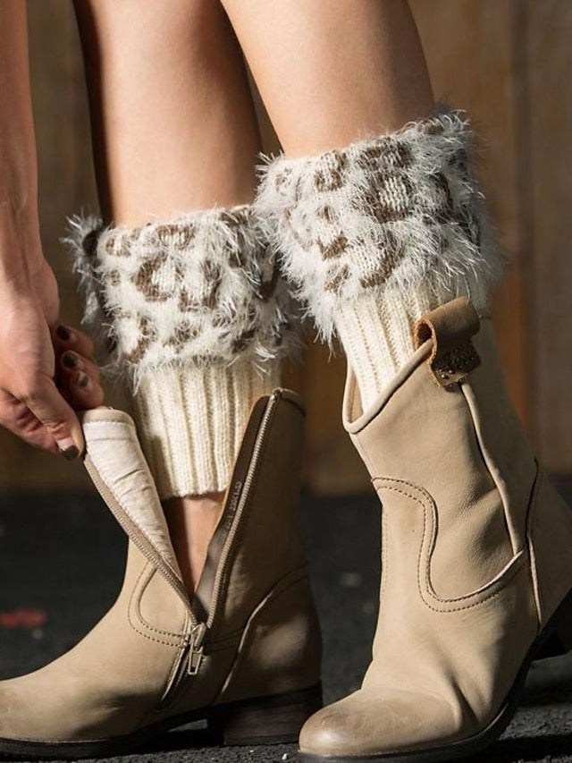 Leg Warmers Boot Cuffs Work Daily Acrylic Fibers Nylon Basic Classic Warm 1 Pair for Women