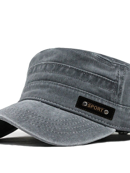 Four Seasons Casual Washed Cotton Flat Top Hat Unique Design Vintage Adjustable Fisher Caps Men Women Cap for Women