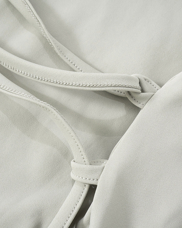 Waist Drawstring Vest Hollow Backless Jumpsuit