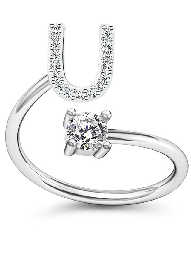 1PC Band Ring For Men's Crystal White Alloy Classic for Women