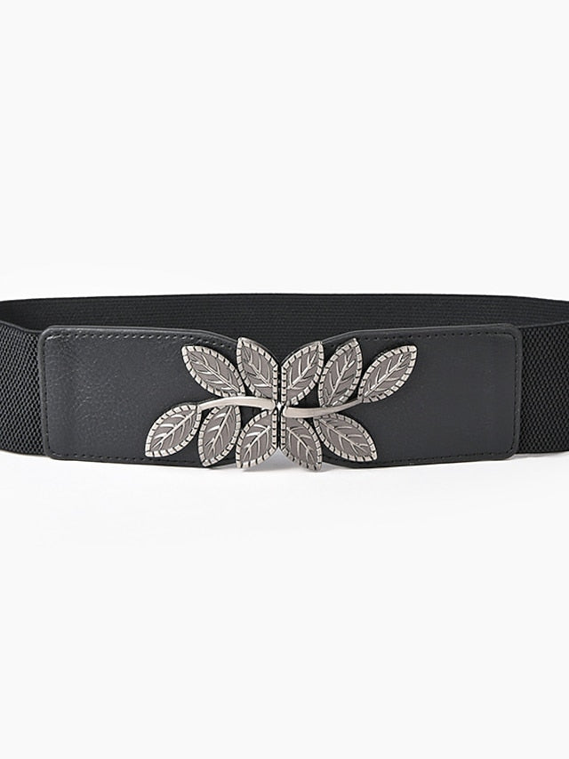Belt Leather Black Gold Waist Belt Outdoor Street Daily Holiday Floral / Spring / Summer / Fall / Winter for Women